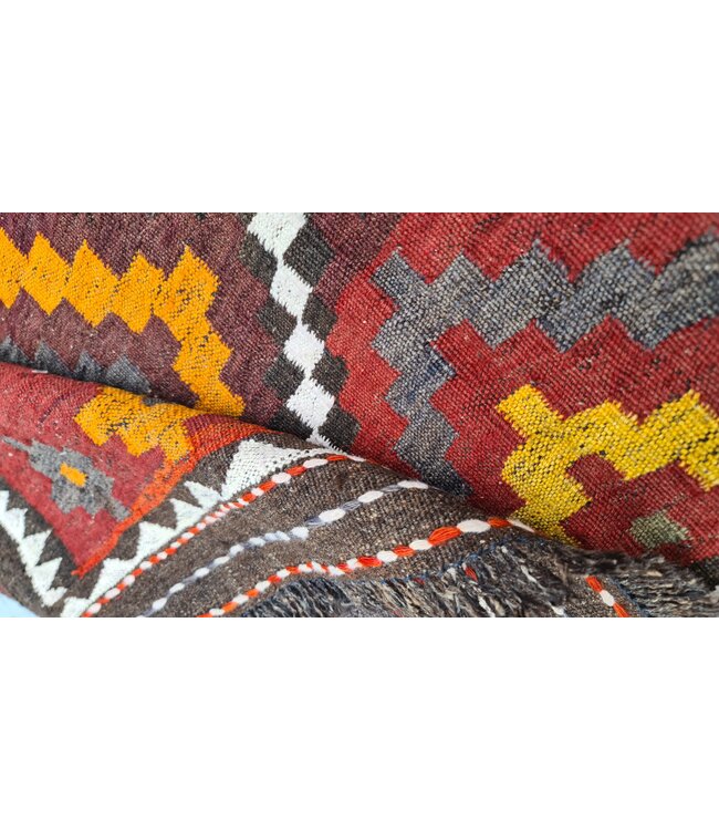 Hand Woven Afghan Wool Kilim Area Rug 325x178 cm