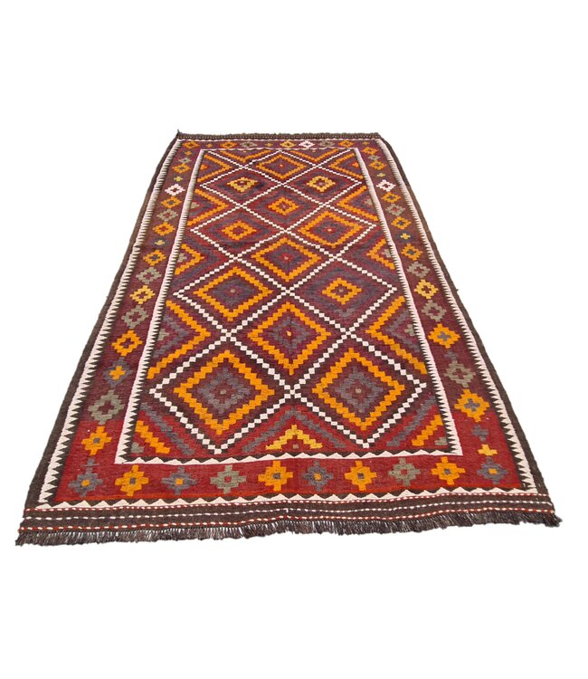 Hand Woven Afghan Wool Kilim Area Rug 325x178 cm