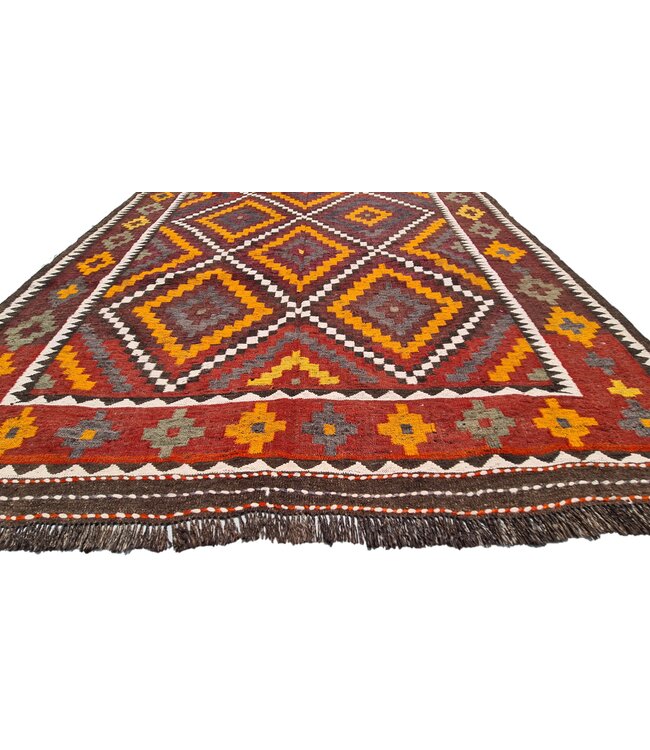 Hand Woven Afghan Wool Kilim Area Rug 325x178 cm