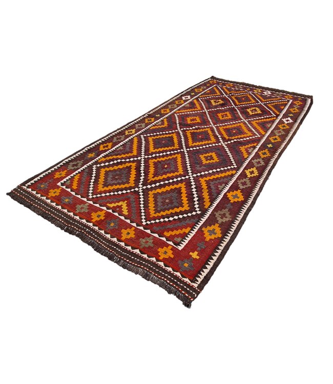 Handgewebte Orientalisch Wolle Kelim Teppich 325x178 cm