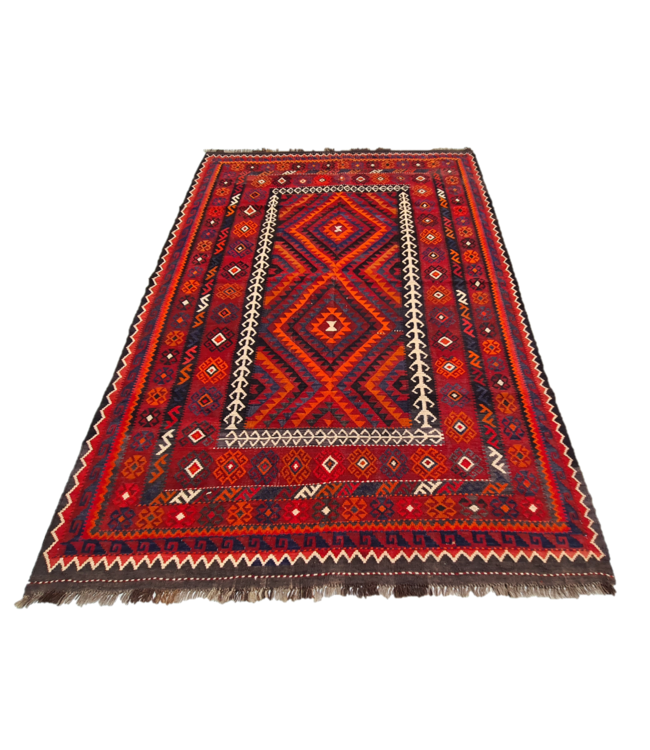 Hand Woven Afghan Wool Kilim Area Rug 285 x 195 cm