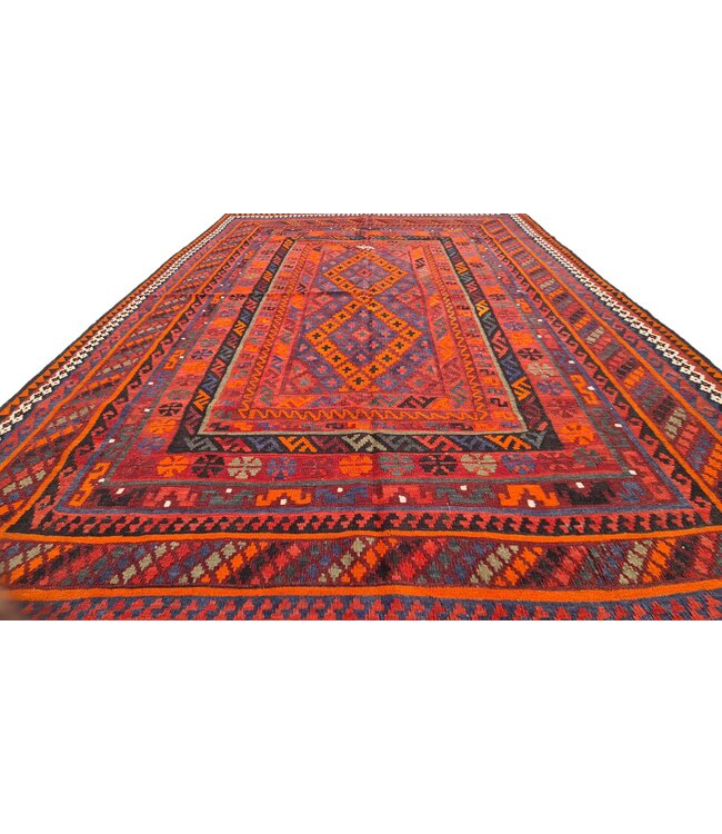 282x206cm Hand Woven Afghan Wool Kilim Area Rug