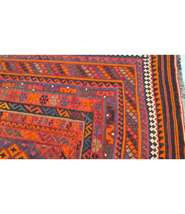282x206cm Hand Woven Afghan Wool Kilim Area Rug