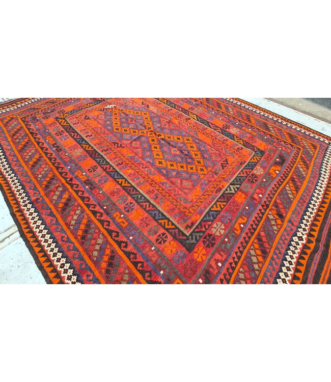 282x206cm Handgewebte Orientalisch Wolle Kelim Teppich