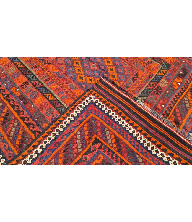 282x206cm Handgemaakt Oosters Kelim Wol Vloerkleed