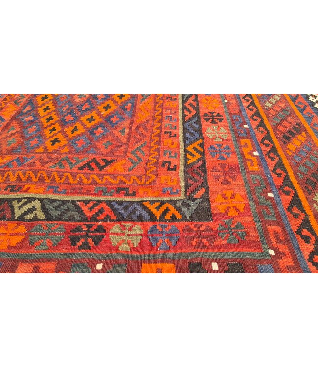 282x206cm Handgewebte Orientalisch Wolle Kelim Teppich