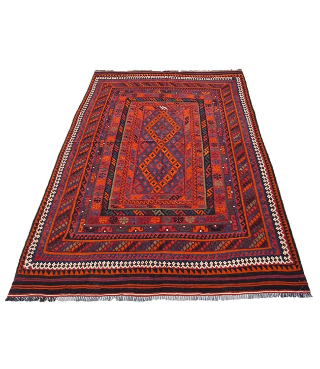 282x206cm Hand Woven Afghan Wool Kilim Area Rug