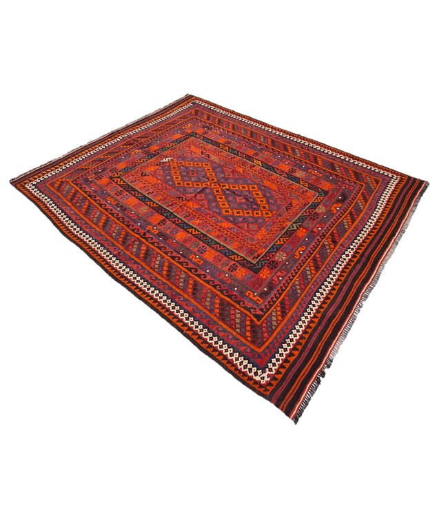 282x206cm Handgewebte Orientalisch Wolle Kelim Teppich