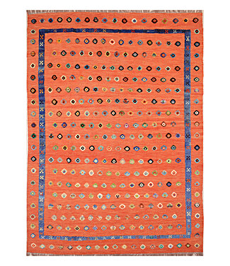 Barjasta handgeknüpfter und gewebter afghanischer Kelim-Teppich Modern 390x275cm