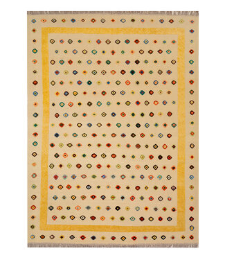 Barjasta handgeknoopt en geweven Afghaans kelim vloerkleed modern 366x274 cm