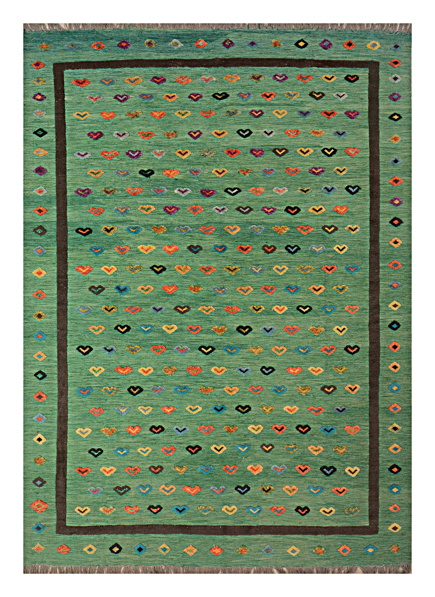 6'4x3'1 feet Afghan rug aqcha hand knotted 196x95 cm - Kelimshop.com