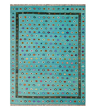 Barjasta handgeknüpfter und gewebter afghanischer Kelim-Teppich Modern 348x256 cm