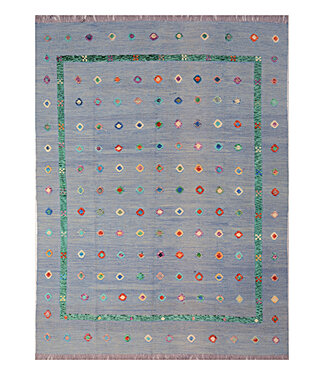 Barjasta handgeknoopt en geweven Afghaans kelim vloerkleed modern 334x253cm Barjasta handgeknoopt en geweven Afghaans kelim vloerkleed modern 334x253cm