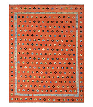 Barjasta handgeknoopt en geweven Afghaans kelim vloerkleed modern 342x260cm Barjasta handgeknoopt en geweven Afghaans kelim vloerkleed modern 342x260cm