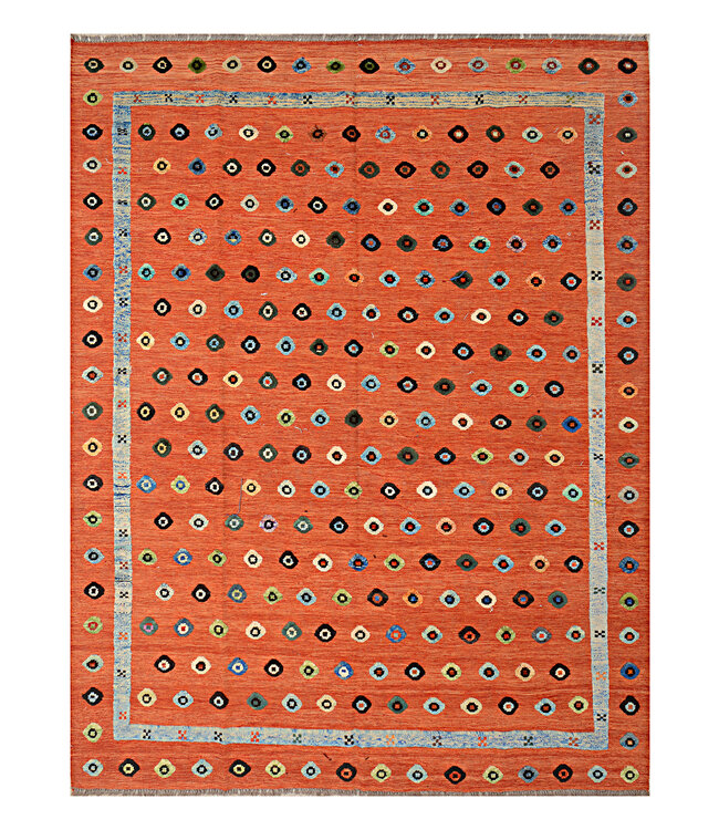 Barjasta hand knotted & woven Afghan Kilim Area Rug Modern 342x260cm