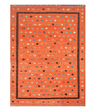 Barjasta handgeknoopt en geweven Afghaans kelim vloerkleed modern 340x258cm Barjasta handgeknoopt en geweven Afghaans kelim vloerkleed modern 340x258cm