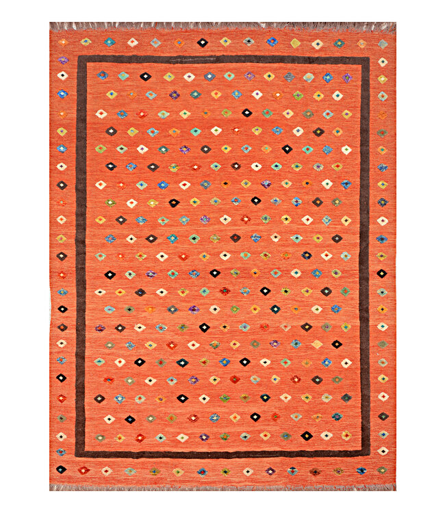 Barjasta handgeknüpfter und gewebter afghanischer Kelim-Teppich Modern 340x258cm