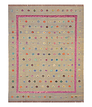 Barjasta hand knotted & woven Afghan Kilim Area Rug Modern 300x238cm