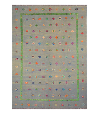 Barjasta handgeknüpfter und gewebter afghanischer Kelim-Teppich Modern 348x246cm