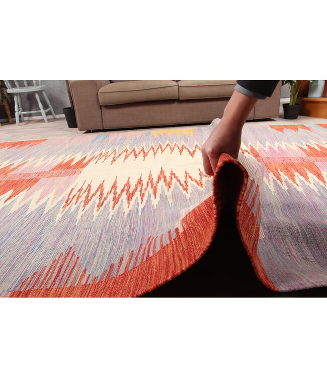 306x203cm Handmade Afghan modern Kilim Area Rug Wool Carpet