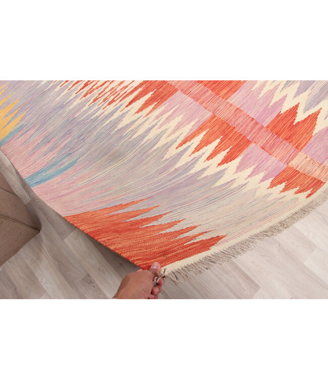 306x203cm Handmade Afghan modern Kilim Area Rug Wool Carpet