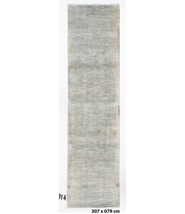 Monotoon crèmekleurig vloerkleed 307 x 079 cm