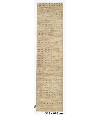 Kelimshop Cremefarbener gepunkteter Teppich, 313 x 076 cm Kelimshop Cremefarbener gepunkteter Teppich, 313 x 076 cm