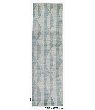 Kelimshop Moderner grüner Louie-Teppich, 254 x 073 cm Kelimshop Moderner grüner Louie-Teppich, 254 x 073 cm