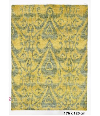 Damask Yellow Rug 176 x 120 cm