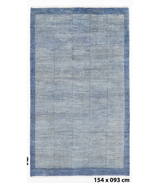 Blauer alter Windowgrace-Teppich, 154 x 093 cm