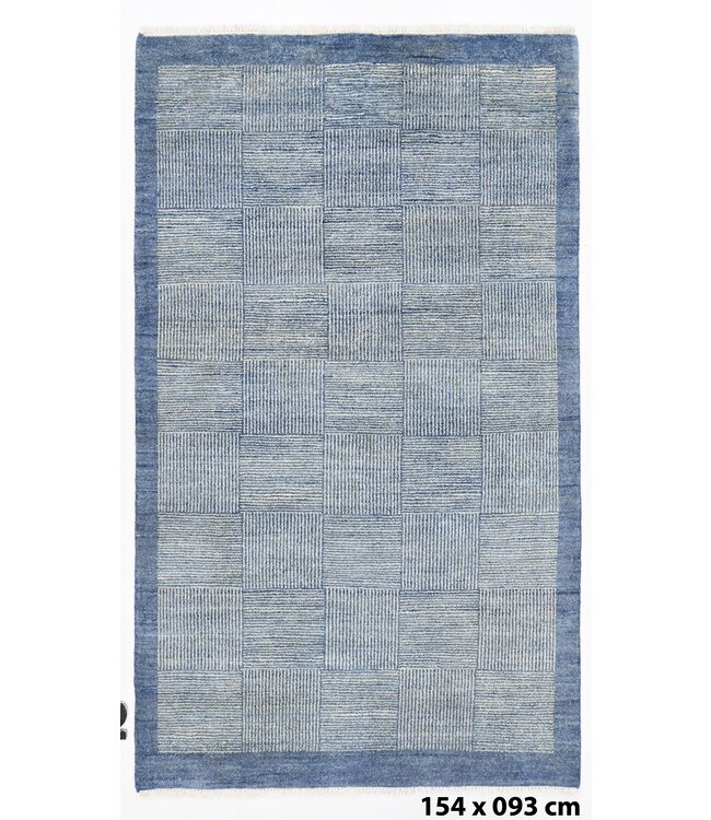 Blauer alter Windowgrace-Teppich, 154 x 093 cm
