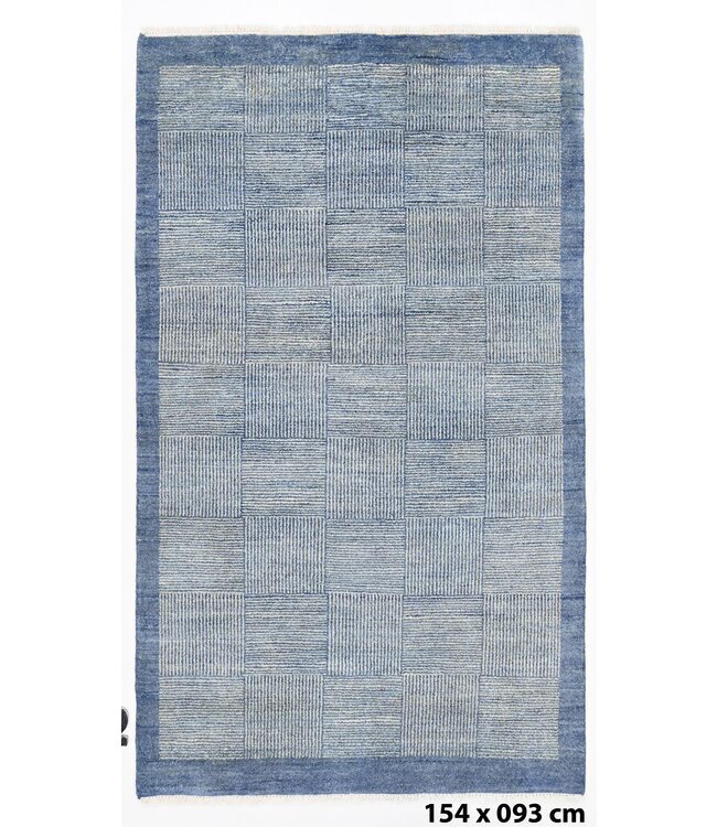 Blauw Oud Raamgrace Vloerkleed 154 x 093 cm