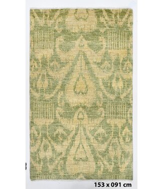 Kelimshop Damastgroen vloerkleed 153 x 091 cm Kelimshop Damastgroen vloerkleed 153 x 091 cm