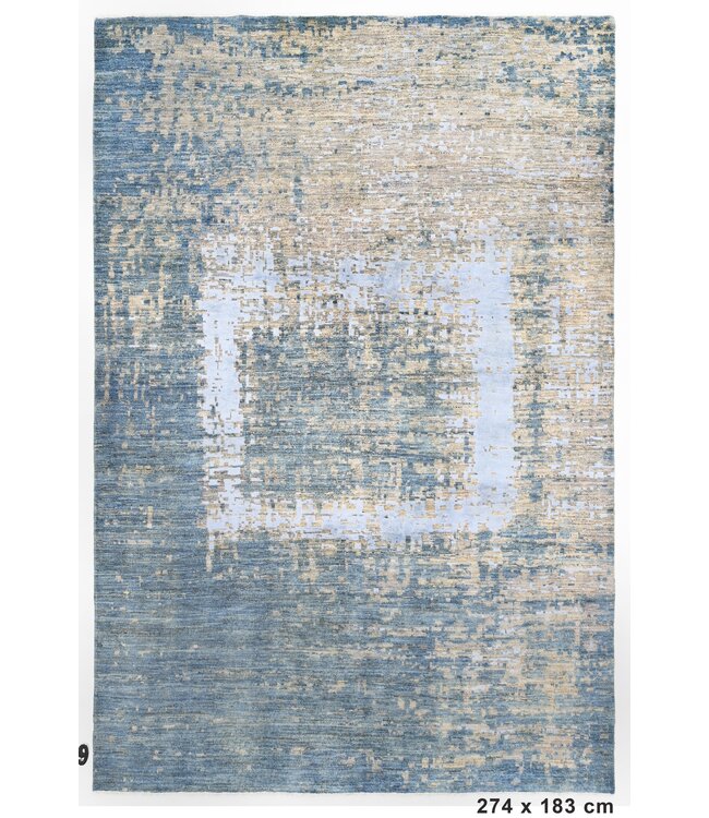Abstrakter Kobaltteppich 274 x 183 cm