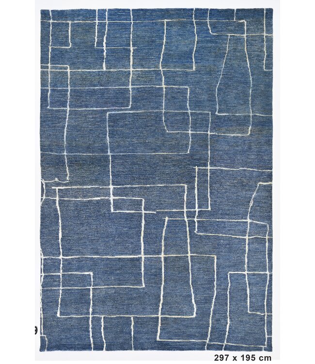 White Line in Mud Rug 297 x 195 cm