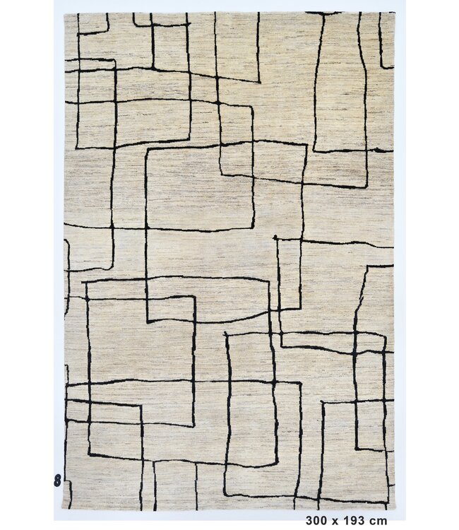 White Line in Mud Rug 300 x 193 cm