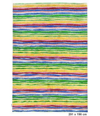 Kelimshop Teppich mit Regenbogen-Nadelstreifen, 291 x 196 cm Kelimshop Teppich mit Regenbogen-Nadelstreifen, 291 x 196 cm