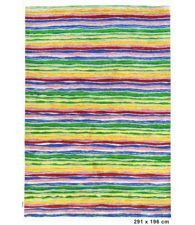 Rainbow Pinstripe Rug 291 x 196 cm