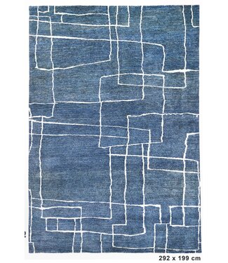 Kelimshop Teppich „White Line in Blue“, 292 x 199 cm Kelimshop Teppich „White Line in Blue“, 292 x 199 cm