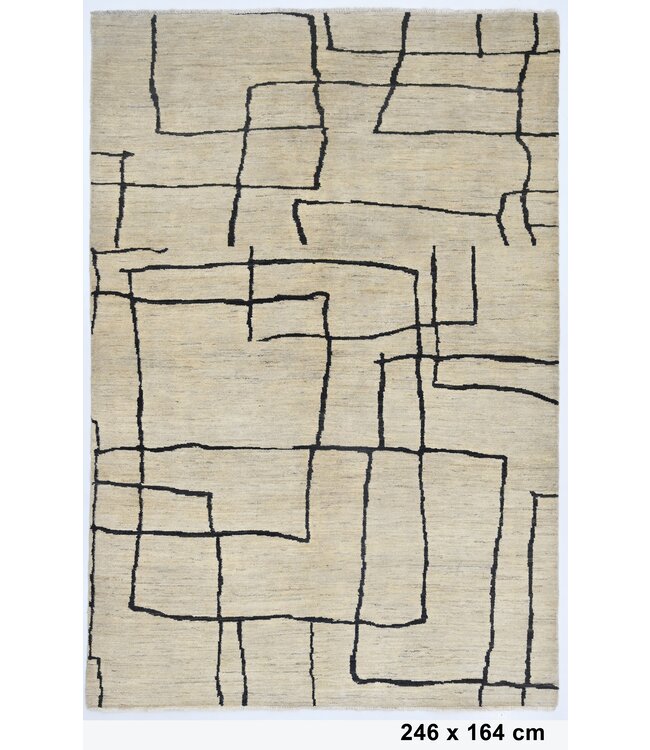 Moderner Teppich mit brauner Linie, 246 x 164 cm
