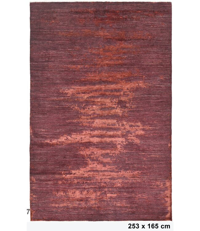 Moderner scharlachroter Teppich, 253 x 165 cm