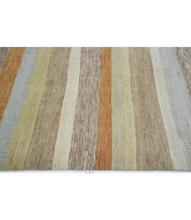 Vloerkleed met chocolade- en karamelstrepen 251 x 166 cm