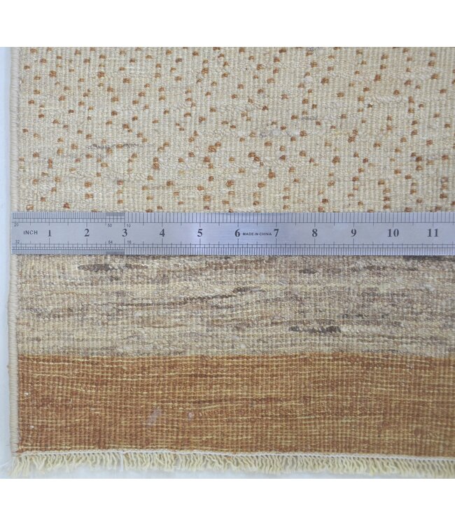 Vloerkleed met chocolade- en karamelstrepen 251 x 166 cm