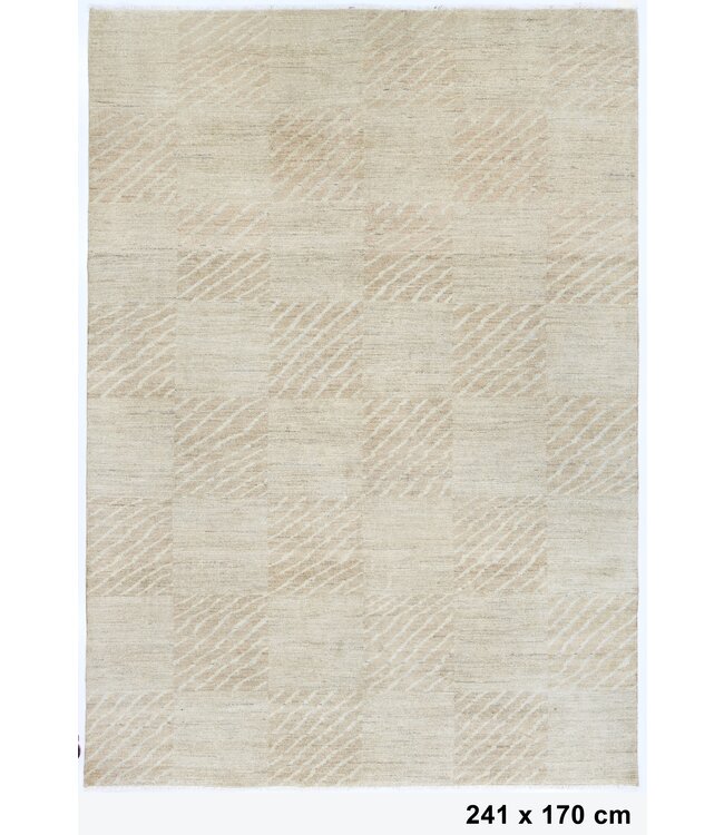 Gingham Cross Beige Rug 241 x 170 cm