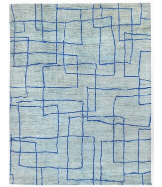 Blue Line in Grass Teppich 321 x 245 cm