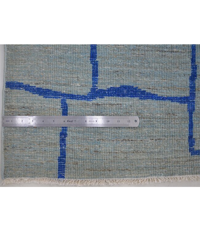 Blue Line in Grass Rug 321 x 245 cm
