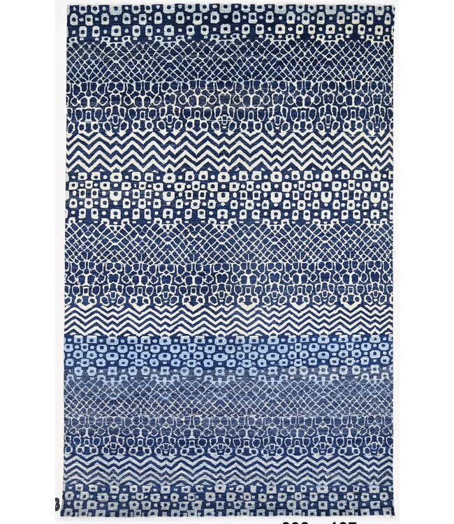 Antiker himmelblauer Teppich 398 x 187 cm