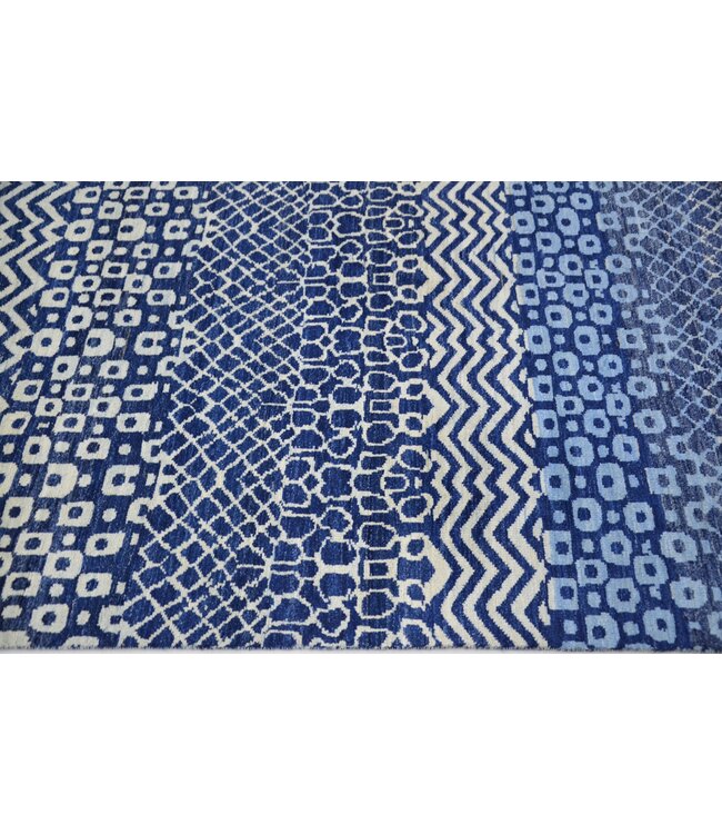 Antiker himmelblauer Teppich 398 x 187 cm