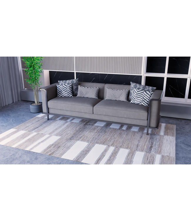 White Rhombus Rug 297 x 192 cm