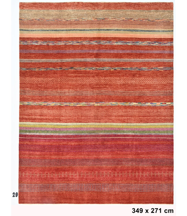 Vormen in strepen vloerkleed 349 x 271 cm